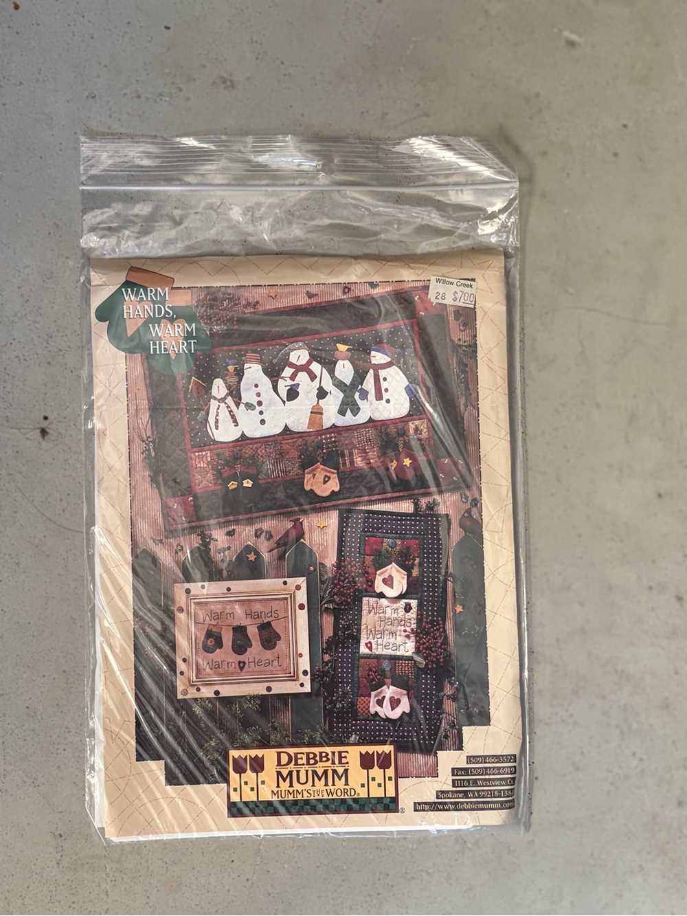 Vtg Debbie Mumm Warm Hands Warm Heart Quilt Pattern